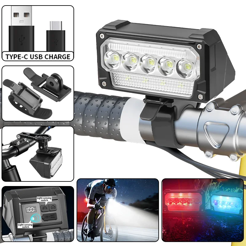 Cycling Gear Charging Station - Luce per bici 15LED Faro per