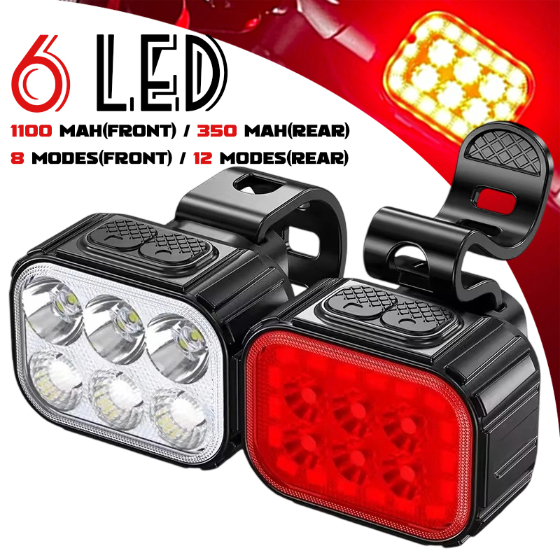 Cycling Gear Charging Station - 6 LED Luce posteriore per bicicletta